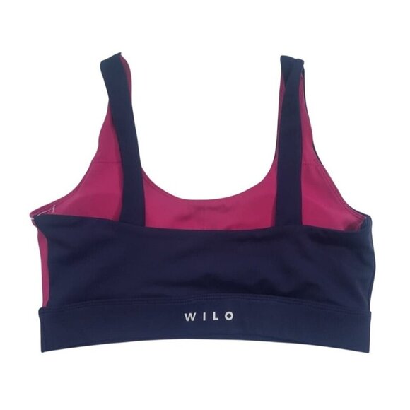 Wilo Colorblock Medium Support Sports Bra In Navy/Pink/White, NWT - Picture 2 of 7